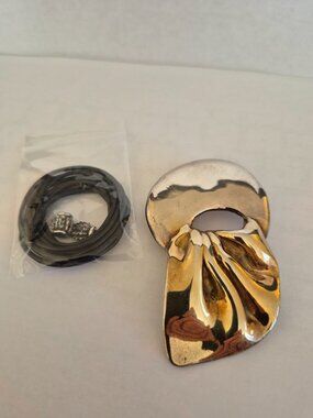 Vintage Modernist 925 Sterling Silver Electroform Brooch Pendant